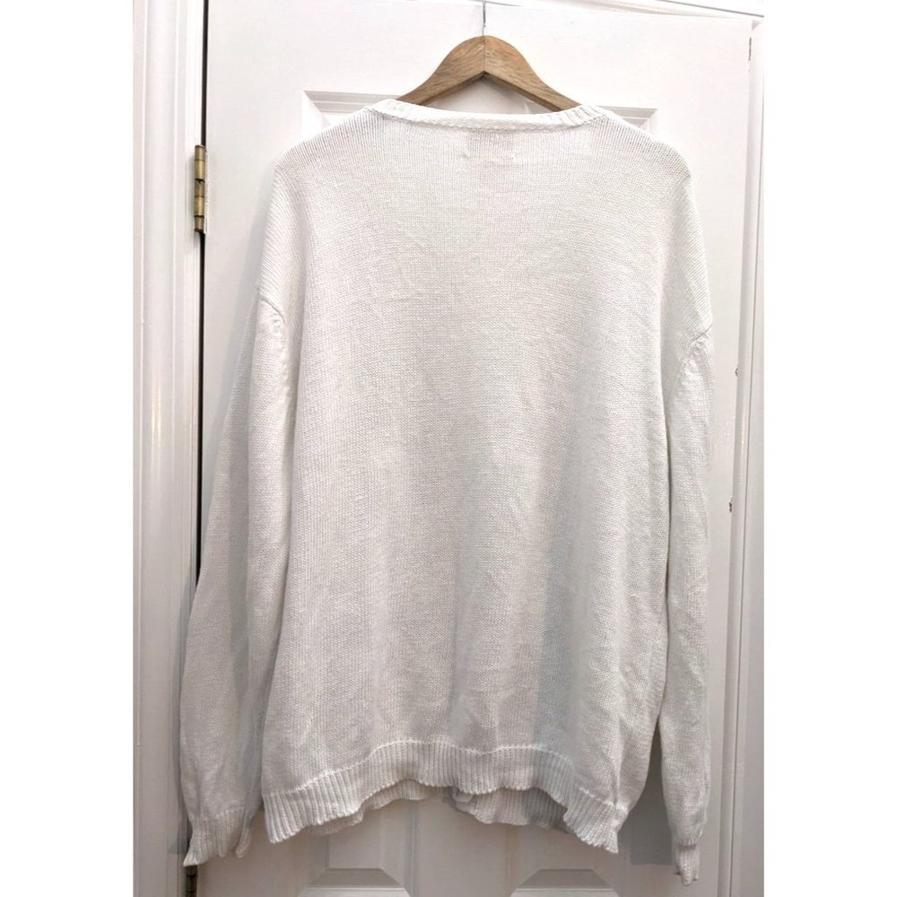 Vintage 90s SUSAN BRISTOL White Embroidered Cardigan Cottage Granny Size 2W/XL - Picture 6 of 6